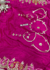 KcPc Traditional Gaji Silk Bandhani Saree with Gotapatti Work and Blouse AMT