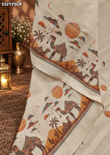 KcPc Tissue Silk Kalamkari Style Festive Wear Saree with Tari WorkSTL