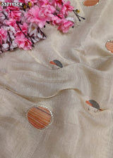 KcPc Tissue Silk Kalamkari Style Festive Wear Saree with Tari WorkSTL