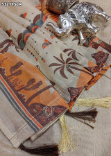 KcPc Tissue Silk Kalamkari Style Festive Wear Saree with Tari WorkSTL