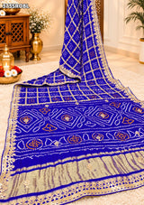 KcPc Pure Gaji Silk Ghatchola Bandhani Saree with Heavy Gotapatti Work for Traditional WearAMT