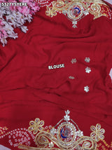 KcPc Gaji Silk Traditional Gotapatti Work Saree for Women with BlouseRGC