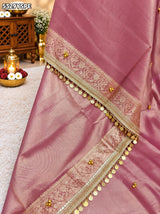 KcPc Tissue Silk Banarasi Style Embroidery Ghunghru Work SareeRGC