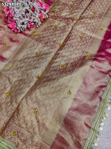 KcPc Tissue Silk Banarasi Style Embroidery Ghunghru Work SareeRGC