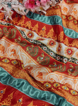 KcPc Crepe Silk Kalamkari Mirror Work Traditional Saree for Festive Wear with BlouseASH
