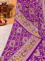 KcPc Pure Khaddi Georgette Kalamkari Style Zari Weaving Traditional Designer Saree for Festive Wear ASIF
