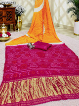 KcPc New Latest Gaji Silk Traditional Bandhani Style Saree RAB