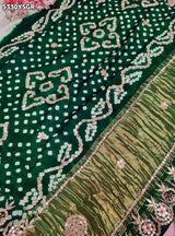 KcPc New Gaji Silk Bandhani Saree with Traditional Gotapatti Work