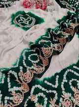 KcPc New Gaji Silk Bandhani Saree with Traditional Gotapatti Work