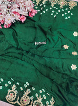 KcPc New Gaji Silk Bandhani Saree with Traditional Gotapatti Work