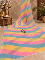 KcPc New Chiffon Leheriya StyleTraditional Saree BKG