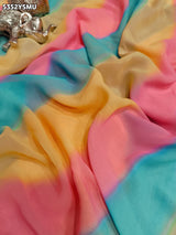 KcPc New Chiffon Leheriya StyleTraditional Saree BKG