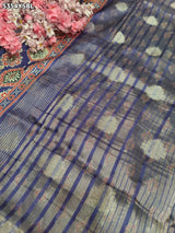 KcPc Crepe Silk Ajrakh Style Saree with Traditional Zari Border Work ASH