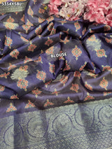 KcPc Crepe Silk Ajrakh Style Saree with Traditional Zari Border Work ASH