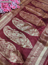 Kcpc Banarasi Silk Designer Zari Weaving Saree with Blouse for Festive Occasions KOKI
