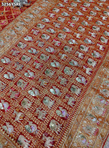 KcPc New Pure Khaddi Georgette Bandhani with Traditional Zardozi Work Saree VRS
