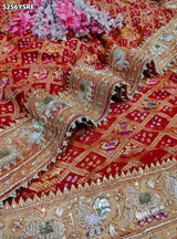 KcPc New Pure Khaddi Georgette Bandhani with Traditional Zardozi Work Saree VRS