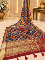 KcPc Banarasi Silk Patola Design Saree with Traditional Zari Weaving