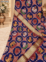 KcPc Banarasi Silk Patola Design Saree with Traditional Zari Weaving