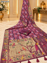 KcPc Latest Banarasi Silk Patola Design with Traditional Kalamkari Zari Weaving Saree