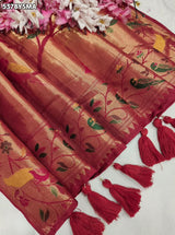 KcPc Banarasi Silk Patola Design Saree with Traditional Kalamkari Zari Weaving