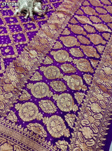 KcPc New Pure Khaddi Georgette Upada Neemzari Bandhej Dupatta Purple