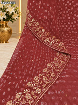KcPc Pure Chinon Bandhani Style with Gotapatti Work Saree