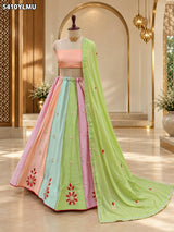 KcPc New Chinon Designer with Traditional Gotapatti Work Lehenga