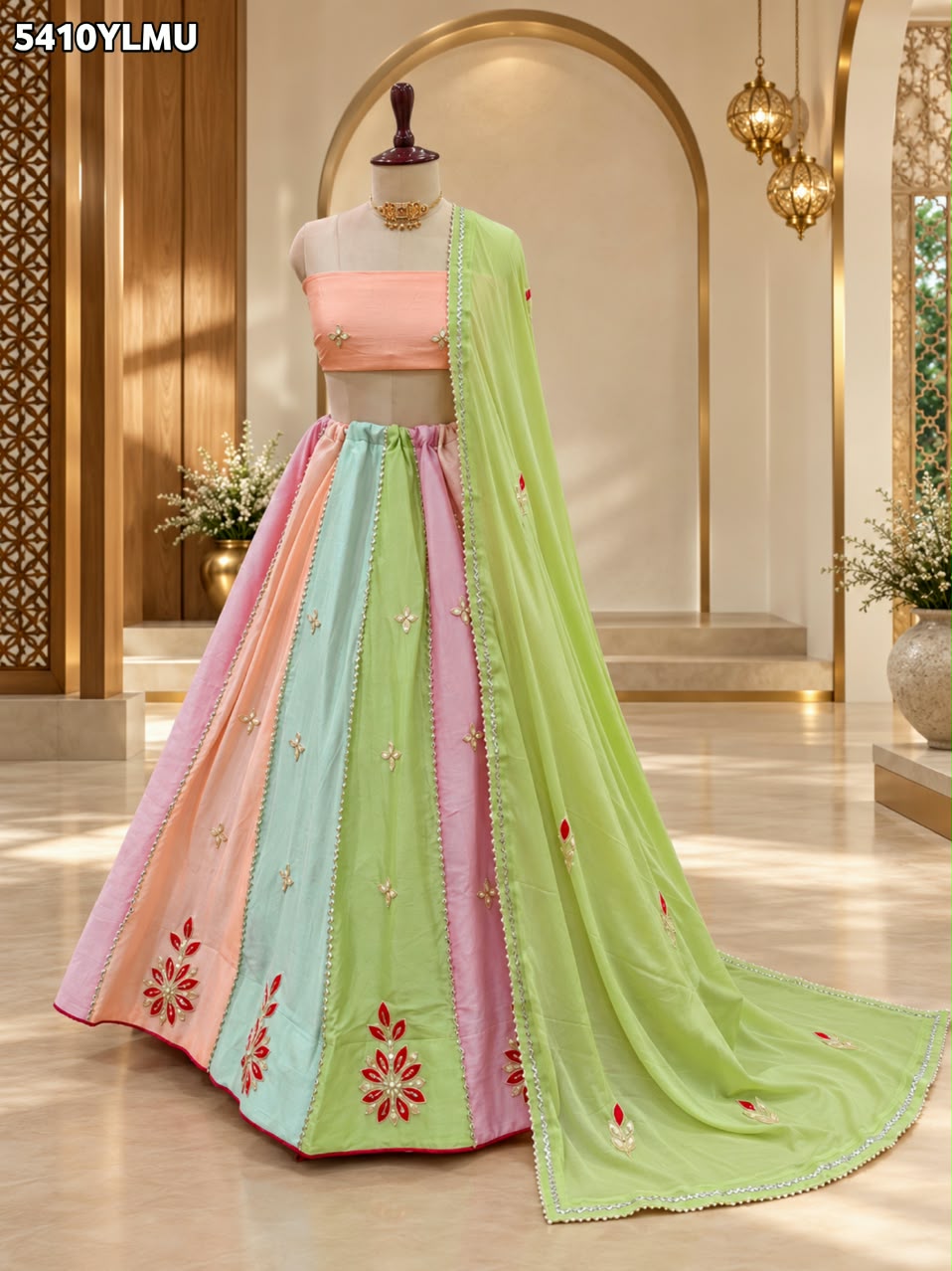 KcPc New Chinon Designer with Traditional Gotapatti Work Lehenga