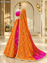 KcPc Designer HO Silk Lehenga with Traditional Gotapatti Work