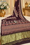 KcPc New Gaji Silk Ajrakh Style with Traditional Mirror Work Saree