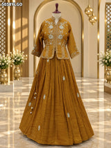 KcPc New Tissue Silk Indo-Western Lehenga with Traditional Gotapatti Work