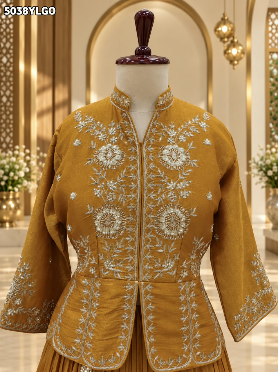 KcPc New Tissue Silk Indo-Western Lehenga with Traditional Gotapatti Work