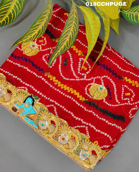 KcPc New Beautifull Heavy Belbutti pure Laddu Gopal Odhna  Chunri (Pure Georgette Fabric)