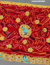 KcPc New Beautifull Heavy Belbutti pure Laddu Gopal OdhnaChunri (Pure Georgette Fabric)