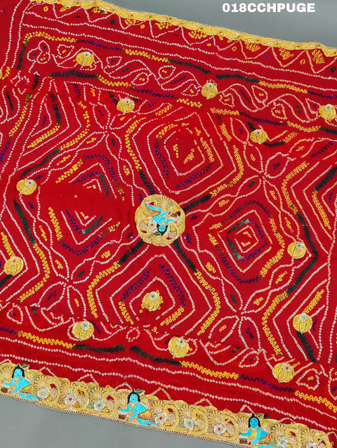 KcPc New Beautifull Heavy Belbutti pure Laddu Gopal Odhna  Chunri (Pure Georgette Fabric)