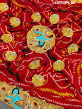 KcPc New Beautifull Heavy Belbutti pure Laddu Gopal OdhnaChunri (Pure Georgette Fabric)