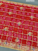 Kcpc Rajasthani Gaji Silk Ghatchola Bandhani Style Zardoji Work