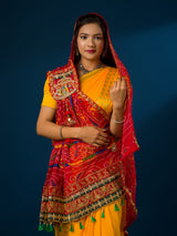 KcPc Rajasthani Marwadi Pure Georgette Chunri pila stole