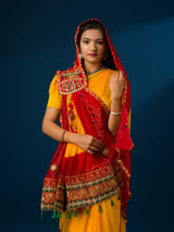 KcPc Rajasthani Marwadi Pure Georgette Chundi Pila Stole