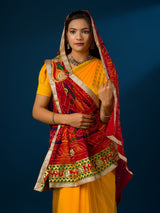 KcPc Rajasthani Marwadi Semi Georgette Chunri pila Broach Stole
