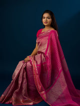 A pink banarasi silk saree 