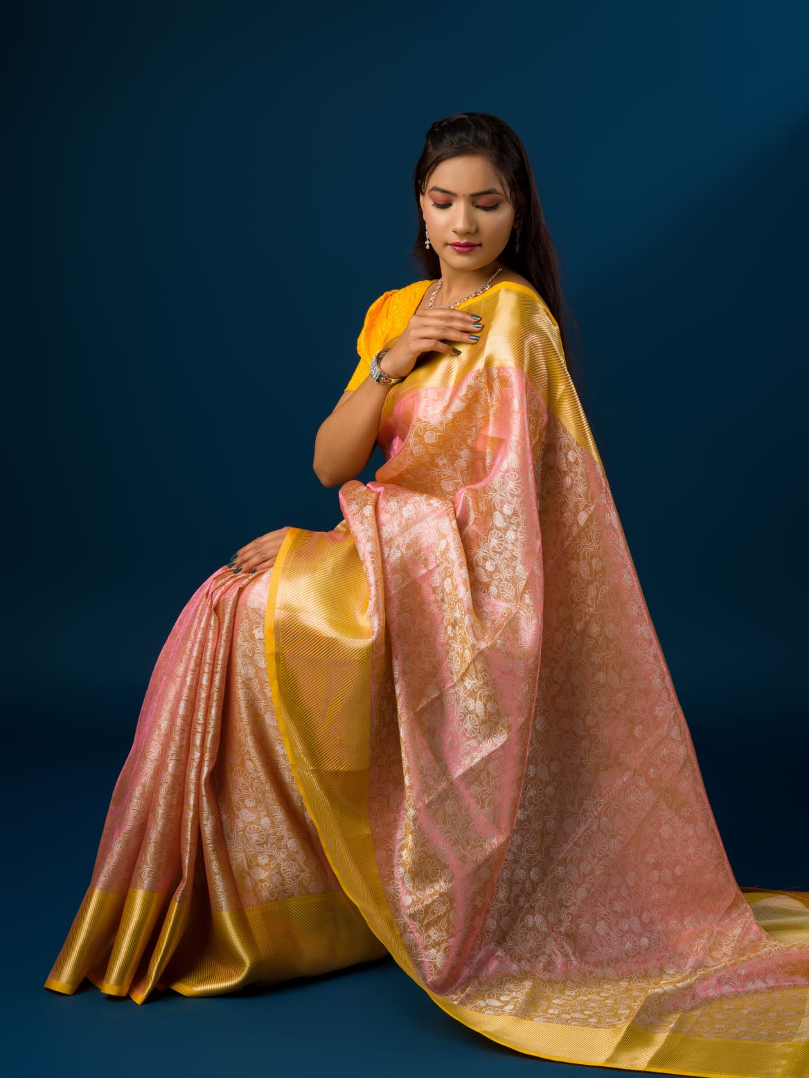 Tissue Silk Banarasi Zari weaving Saree