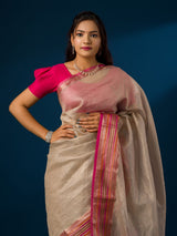 KcPc New Tranding Crush Tissue Silk BanarasiBorder Saree INA