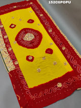 KcPc Original Marwadi Bhaat ki chunri piliya odhnaPomcha (Pure Ojariya Fabric)