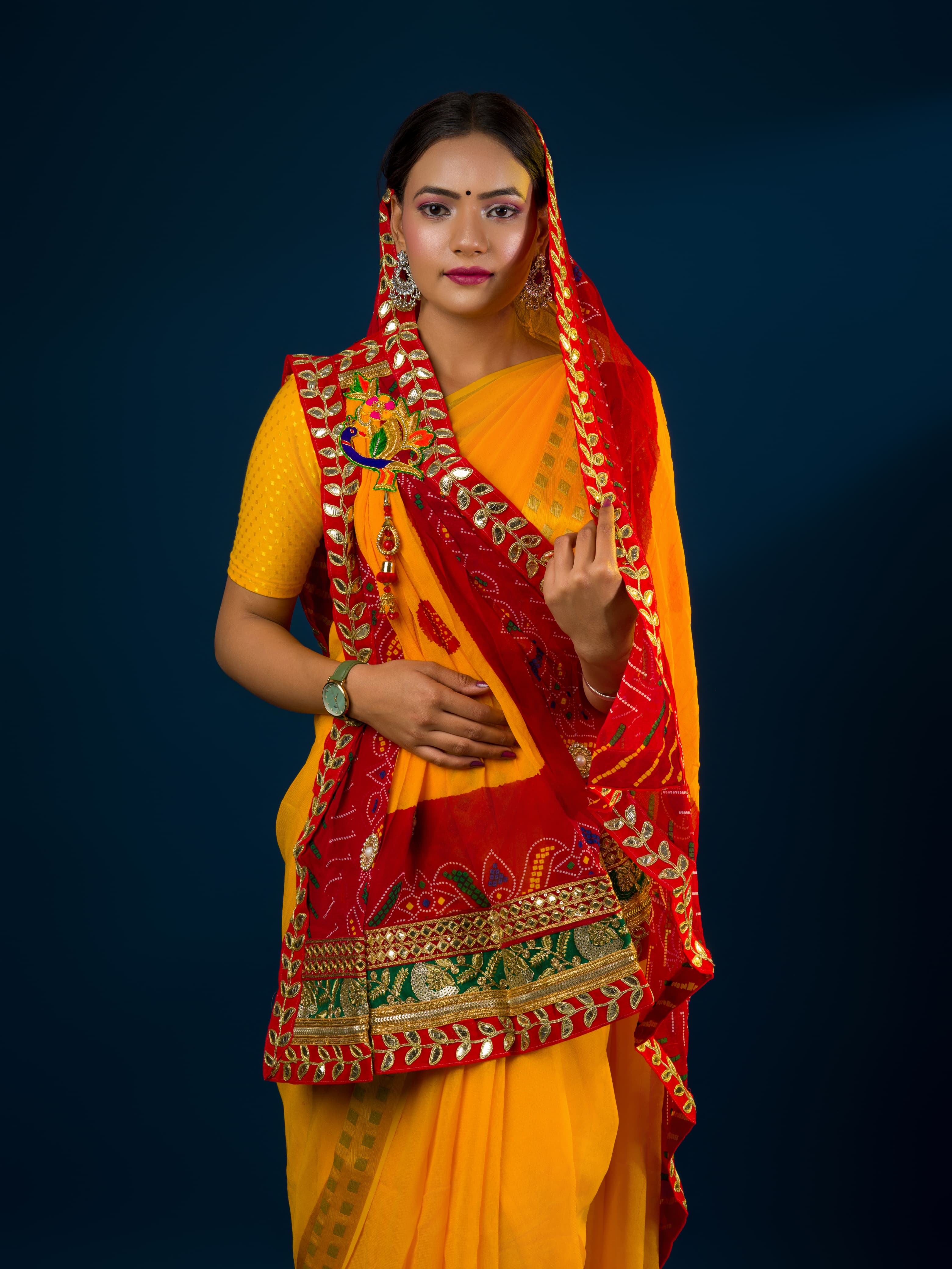 KcPc Rajasthani Marwadi Chunri Pomcha Stole ZHR