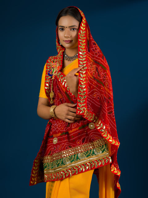 KcPc Rajasthani Marwadi Chunri Stole ZHR