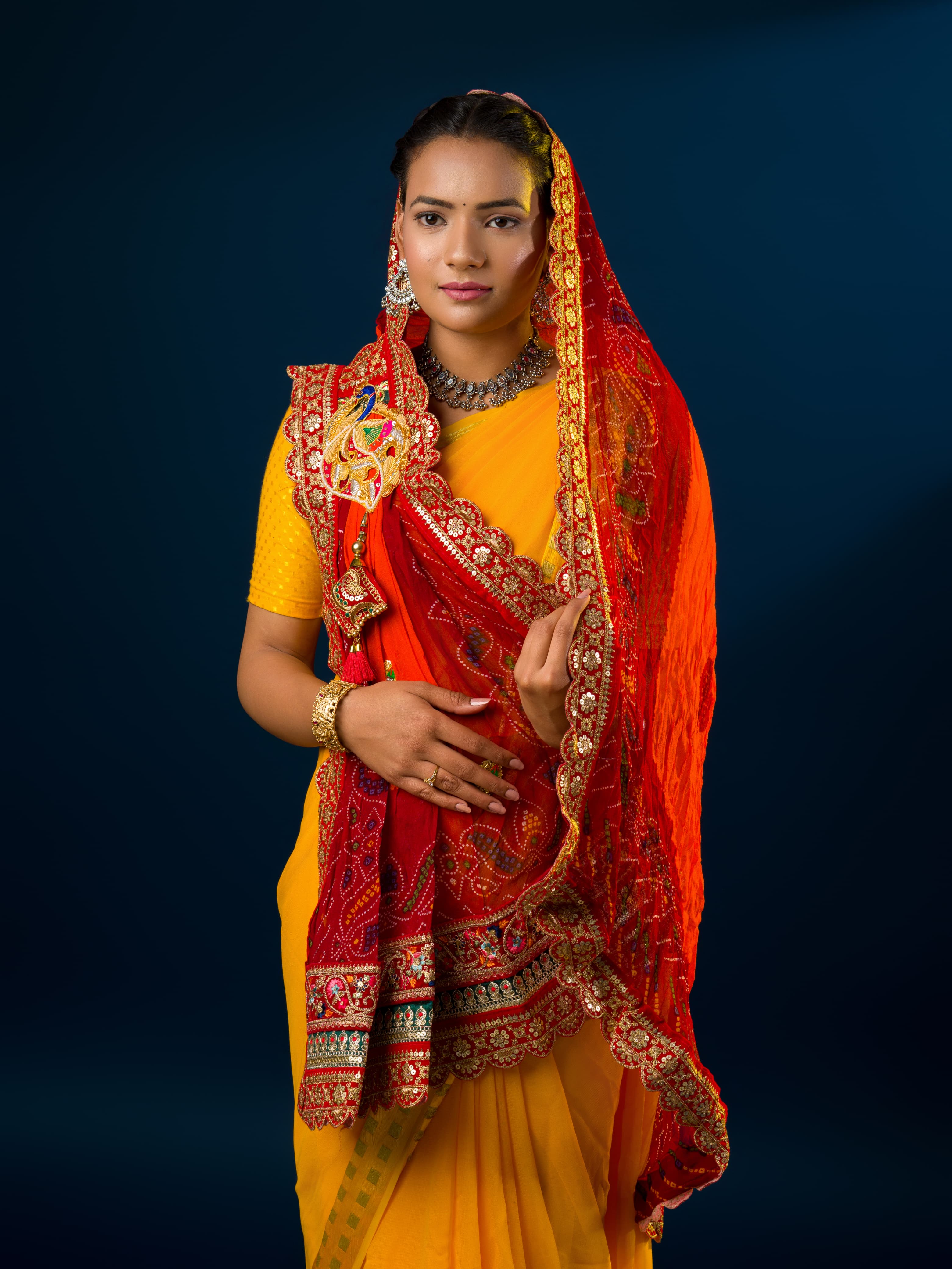 KcPc Latest Georgette Marwardi Broach Stole