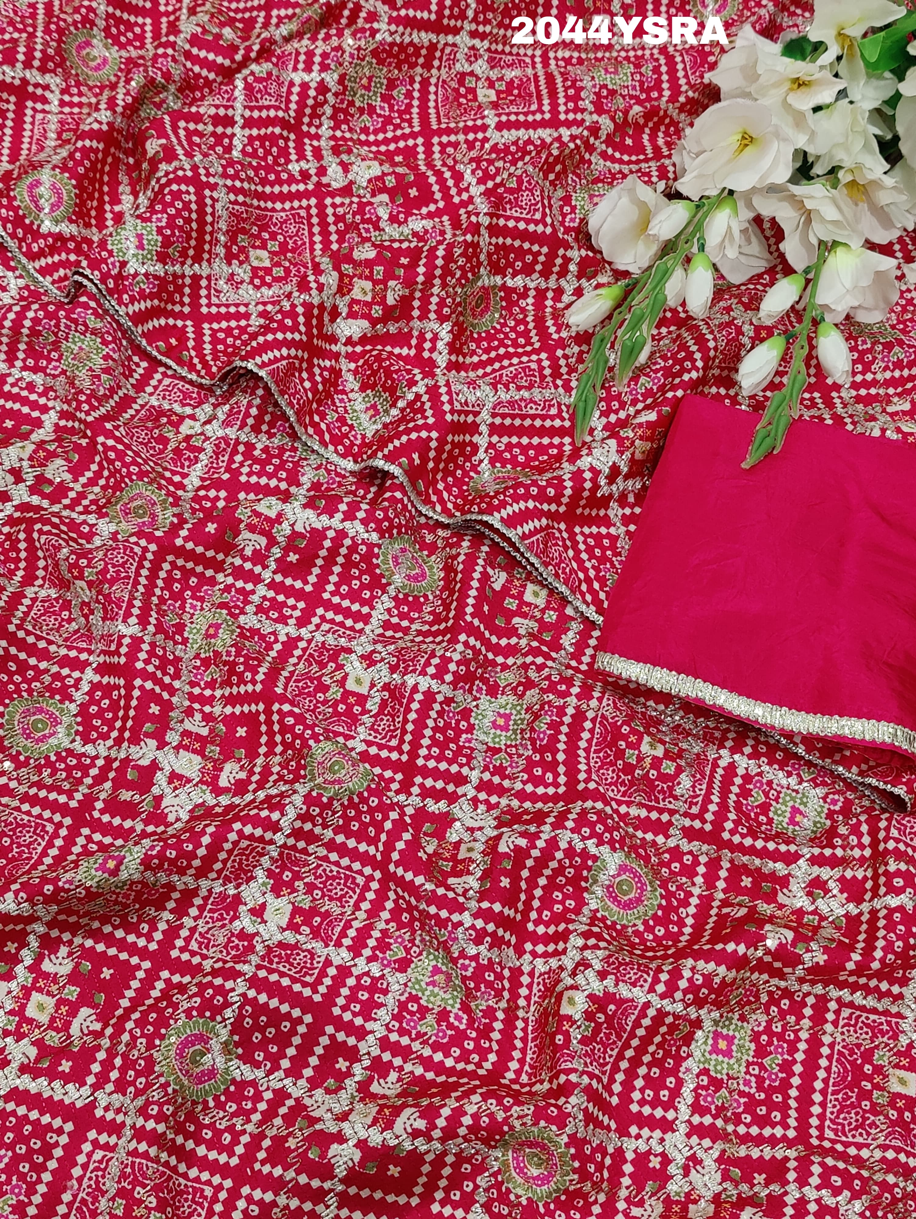  Silk Bollywood style With Gotapatti work Saree for this wedding season 