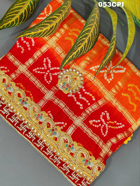 KcPc Exclusive Pure Gaaji Silk Gharchola Bandhni Odhna Pila